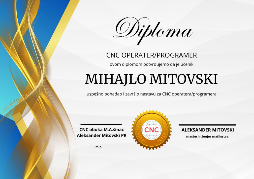 DIPLOMA – CNC Obuka